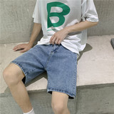 @港风2025夏季牛仔短裤男生简约百搭五分直筒裤DK005-P35，男装牛仔裤，星座223（原229-2）