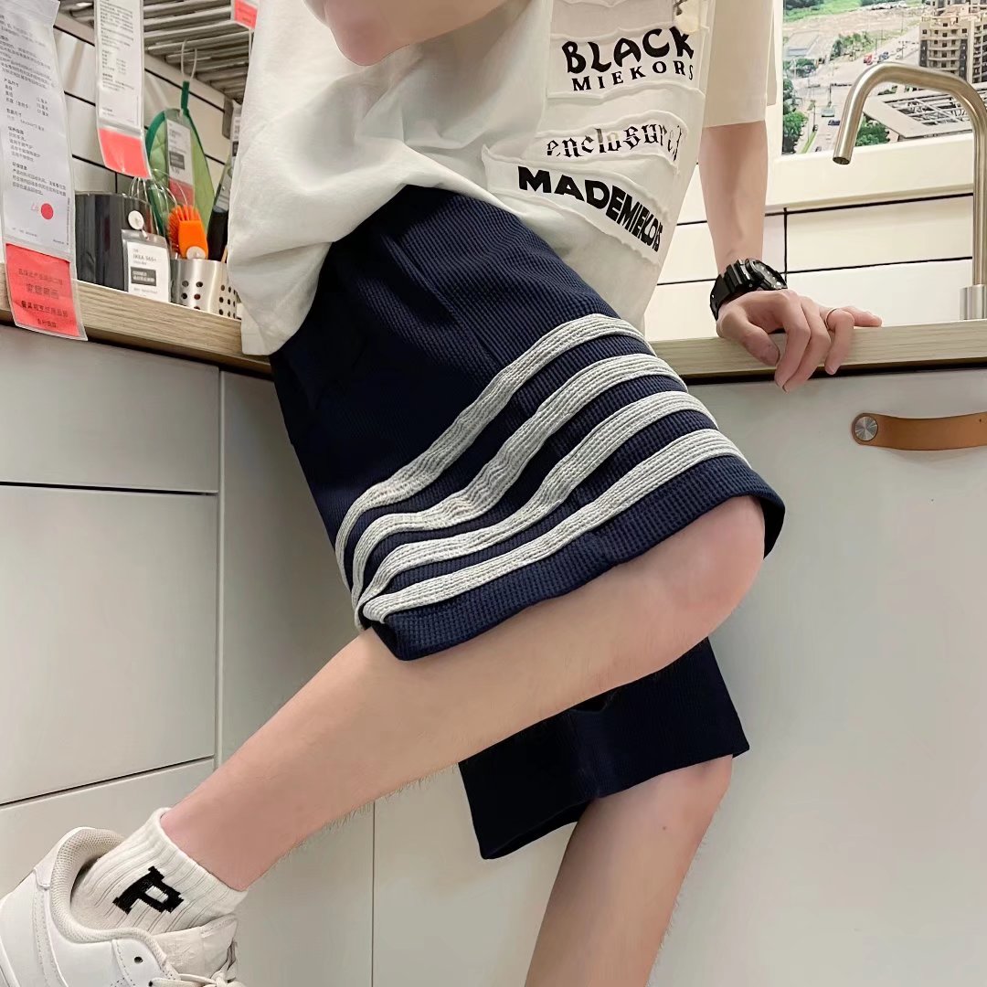 @港风美式短裤男夏季薄款冰丝华夫格运动裤子潮牌DK068-P30,男装牛仔裤,星座223（原229-2）