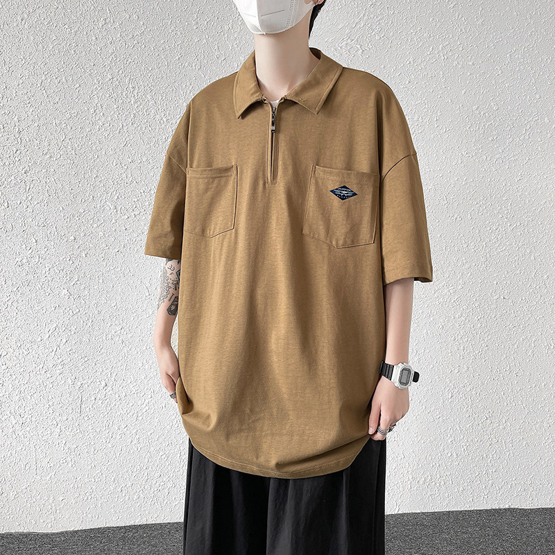 @港风纯棉日系翻领短袖T恤男士POLO衫DT23-P40,男装T恤,星座223（原229-2）