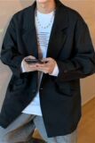 @港风休闲西装男秋季新款港味西服宽松百搭外套XF6514-P55，男装西服套装，星座223（原229-2）