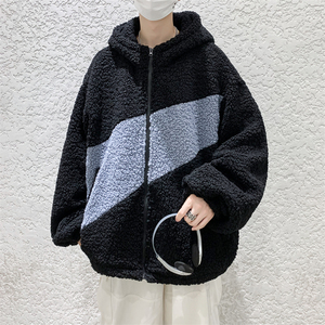 @港风 羊羔毛外套男韩版潮流秋冬薄款棉衣夹克MY9007-P55图片