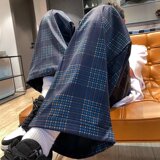 @港风宽松薄款格子阔腿裤韩版潮流男士休闲裤夏季NZ273-P40，男装休闲裤，星座223（原229-2）