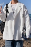 @港风华夫格西装男春季外套设计感小众西服XF6516-P55，男装西服套装，星座223（原229-2）