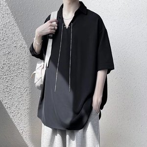 @港风   潮流百搭五分袖透气防晒衣男士夏季短袖衬衣 CS118-P45图片