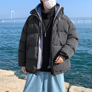 @港风 假两件连帽棉衣男面包服韩版潮牌保暖棉服MY9004-P85图片