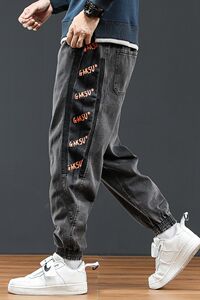@日系大码 M-4XL  哈伦牛仔裤男潮牌束脚长裤NZ191-P50图片