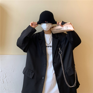 @港风 炸街西装男链条设计感休闲西服冷淡风外套XF6512-P60图片