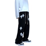 @港风加绒加厚运动裤男潮牌阔腿裤NZ205-加绒P40常规P35，女装休闲裤，星座223（原229-2）