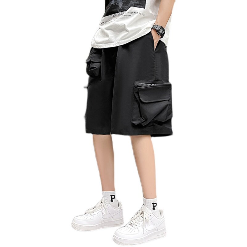 @港风M-5XL夏季冰丝五分工装裤男日系宽松大码直筒短裤DK059-P40,男装牛仔裤,星座223（原229-2）