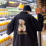 @港风工装牛仔夹克男小熊刺绣外套M-5XL，JK305-65，男装夹克，星座223（原229-2）