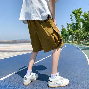@港风 ins潮流复古百搭宽松直筒工装五分裤休闲裤潮男 DK069-P35图片