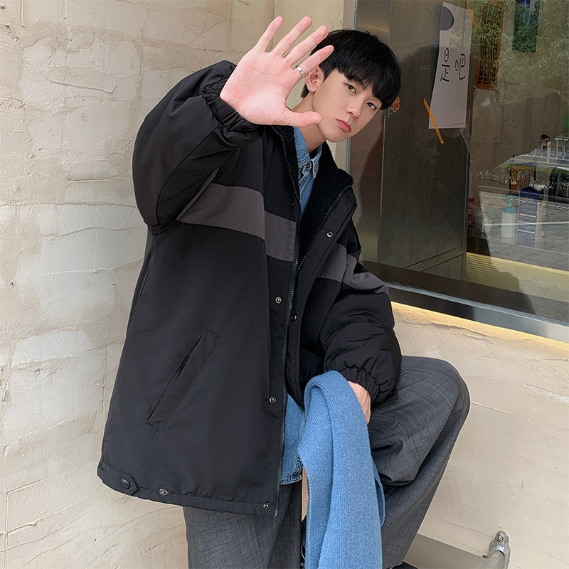 @港风ins潮流宽松棉衣撞色棉服冬季厚外套MY9008-P85,男装棉衣,星座223（原229-2）