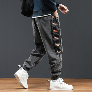 @日系大码 M-4XL 哈伦牛仔裤男潮牌束脚休闲长裤NZ191-P50图片