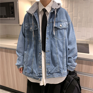 @港风 牛仔外套男春秋季2025新款潮牌ins连帽夹克衫JK887-P70图片
