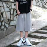 @港风夏季阔腿6分7分运动裤男潮流宽松直筒短裤DK060-P30，男装牛仔裤，星座223（原229-2）