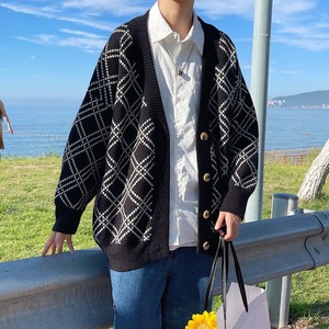 @港风 毛衣男慵懒风春秋2025年新款宽松复古风开衫毛衣21M36-P45图片