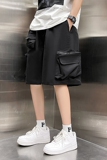 @港风M-5XL夏季冰丝五分工装裤男日系宽松大码直筒短裤DK059-P40，男装牛仔裤，星座223（原229-2）