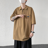 @港风纯棉日系翻领短袖T恤男士POLO衫DT23-P40，男装T恤，星座223（原229-2）