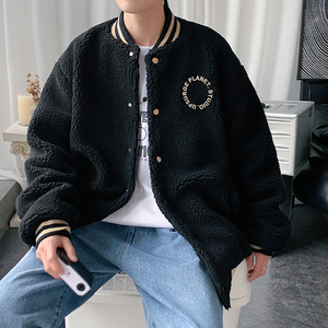 @港风 2025秋冬季羊羔绒棉衣男棒球服夹克外套WT109-P65图片