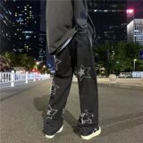 @港风ins潮流直筒裤宽松拖地牛仔裤水洗立体长裤NZ207-P48，男装牛仔裤，星座223（原229-2）