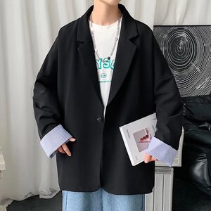 @港风 春季单排扣宽松韩版西服潮男小单西 XF6515 -P50图片