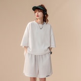 現(xiàn)貨中性風(fēng)男女夏季短袖T恤短褲運(yùn)動(dòng)套裝男大碼刺繡TZ2226/P50，女裝套裝/套裙，星座223（原229-2）