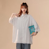 中性風(fēng)男女夏季冰絲炫彩漸變七分袖襯衫男女大碼C2219/P45，女裝襯衫，星座223（原229-2）