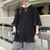 @港风百褶冰丝ins男气质潮标准城市风貌T恤DT15-P28，男装T恤，星座223（原229-2）