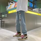 @港风直筒哈伦阔腿裤坠感裤子男韩版潮流牛仔裤NZ248-P40，男装牛仔裤，星座223（原229-2）
