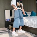 @港风夏季薄款牛仔裤男潮流ins直筒韩版学生七分裤DK029-P40，男装牛仔裤，星座223（原229-2）