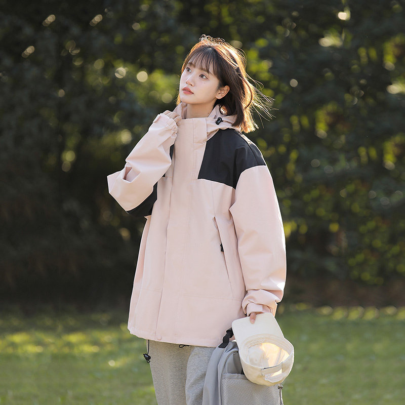 中性冲锋衣男女2025春户外森系夹克薄外套 JK001-P55图片