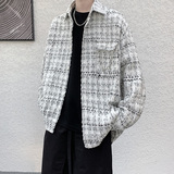 @港风小香风长袖衬衫外套男春秋季青少年宽松韩版潮流21C30-P52，男装衬衫，星座223（原229-2）