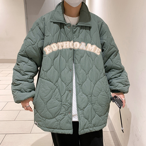港风 菱形冬季棉衣男字母印花保暖棉服ins潮流 MY8000-P85图片