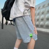 @港风潮牌牛仔短裤男士薄款潮流日系五分裤DK017-P45，男装牛仔裤，星座223（原229-2）