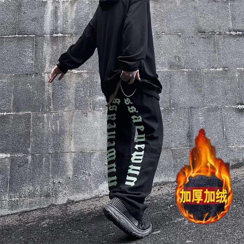 @潮加绒牛仔裤男个性高街直筒长裤NZ202-常规P45加绒P55,男装牛仔裤,星座223（原229-2）