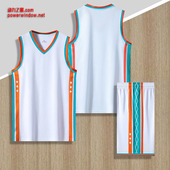 动力之窗2023新款 定制队服团体服 蓝色球衣儿童篮球服成人运动套装