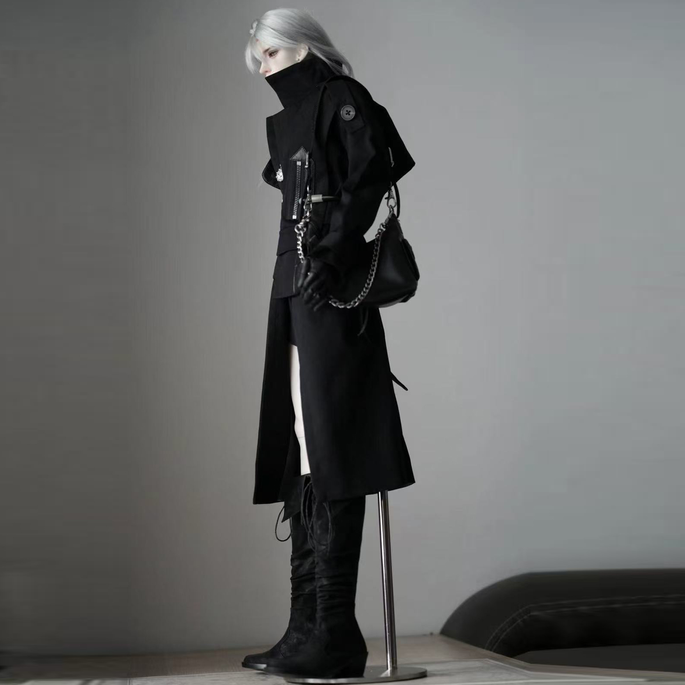 BJD75叔宽松中长款英伦绅士风衣