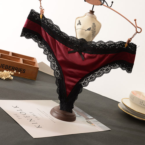 性感蕾丝边高弹力舒适女T裤