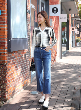 版型巨好 MiniBrand新款牛仔裤女弹力高腰显瘦小个子九分直筒裤