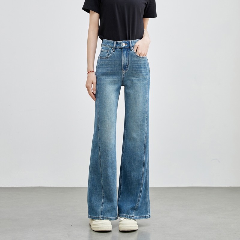 玫瑰罗盘牛仔裤女2025年春夏季新款高腰垂感显瘦直筒喇叭阔腿裤子,女装/女士精品,牛仔裤,淘宝优惠券,粉丝福利购,淘宝优惠卷