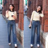 直筒阔腿牛仔裤 遮肉显瘦高腰牛仔裤 百搭窄版 brand2026新款 女mini