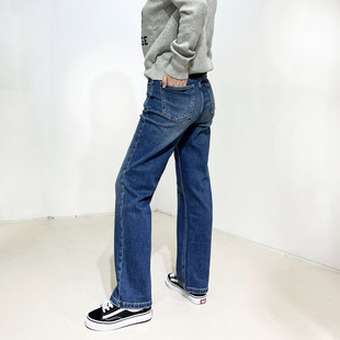 裤型太牛了!minibrand窄版直筒牛仔裤女松紧腰显瘦垂感小个子长裤