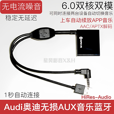 Audi奥迪无损aux音乐蓝牙接收器