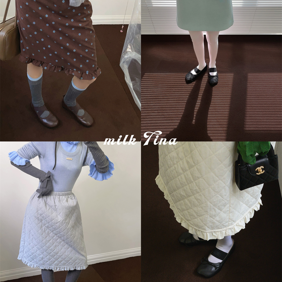 milktina定制丨一块行走的洛可可黄昏冬日厚款搭配半身裙「5色」