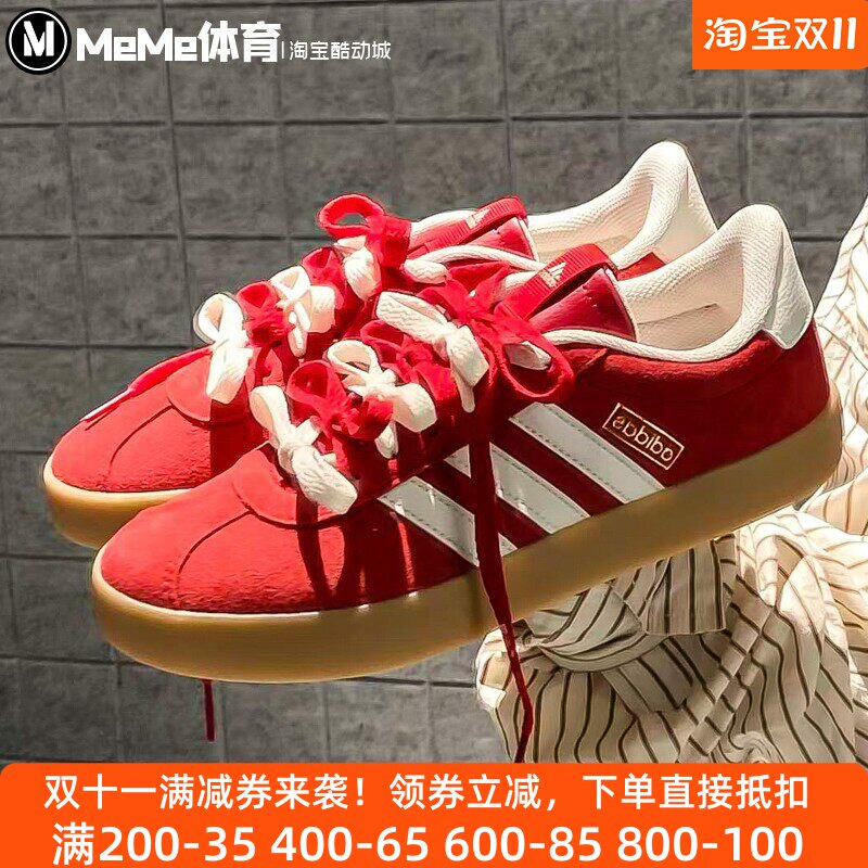 阿迪达斯男女鞋2025冬款VL COURT 3.0复古翻毛皮小红鞋板鞋KI5079