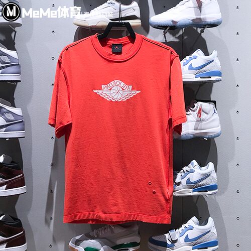 耐克短袖男装2025夏款Jordan复古做旧透气运动短袖T恤 IB3131-673