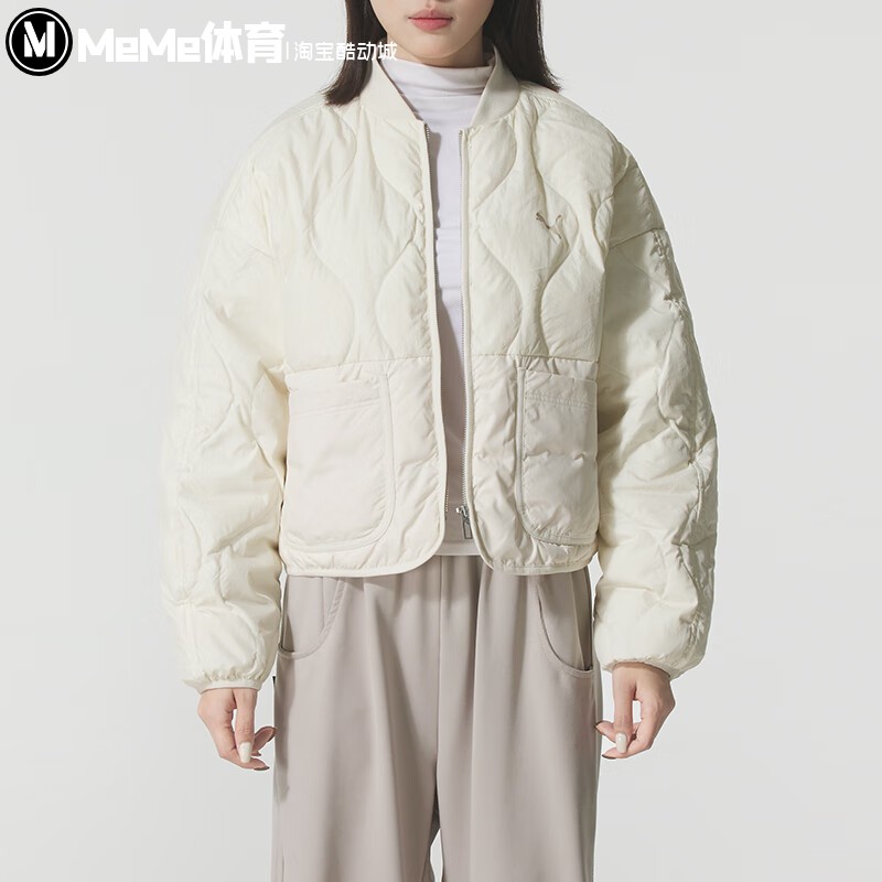PUMA彪马女子羽绒服2025冬新款简约宽松棒球领休闲外套 635502-87
