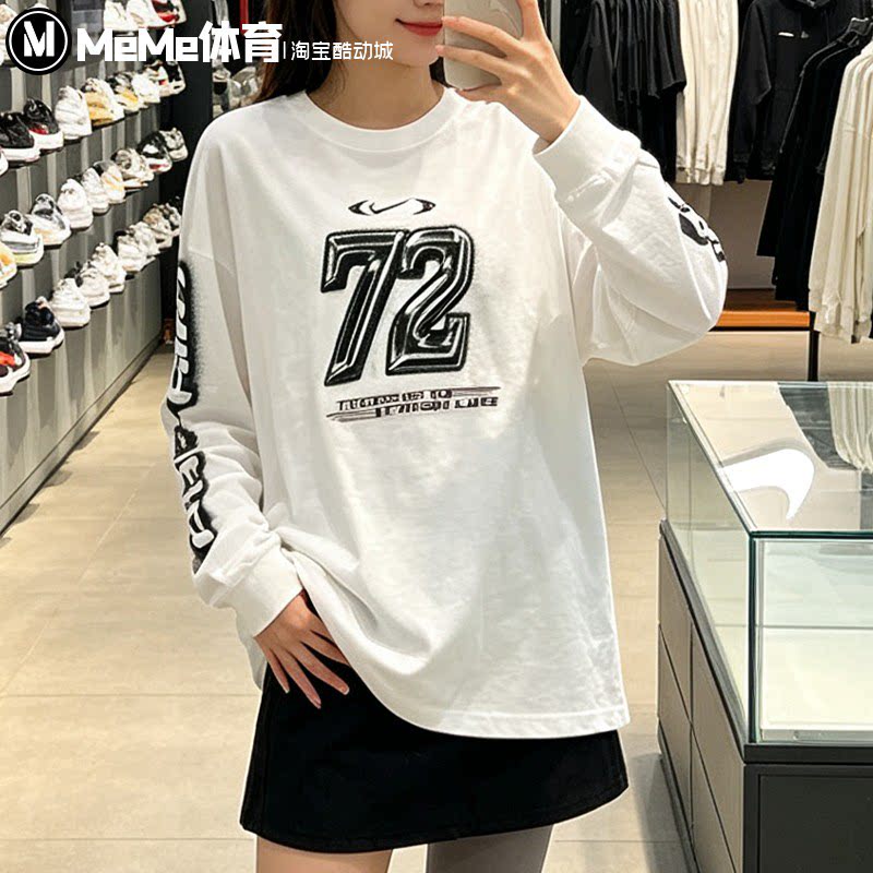 耐克女装2026秋款时尚潮流复古72小勾标少女氛围长袖 IM6403-100
