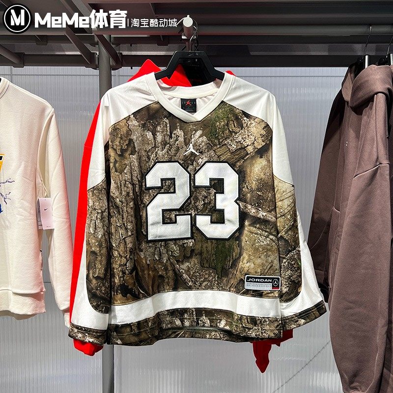 Nike耐克男装2026春JORDAN 23印花V领运动休闲长袖T恤 IB3965-222