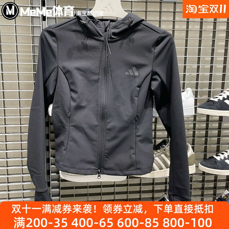 阿迪达斯女装2025秋季新品指姆扣修身拒水运动软壳夹克外套KF2671